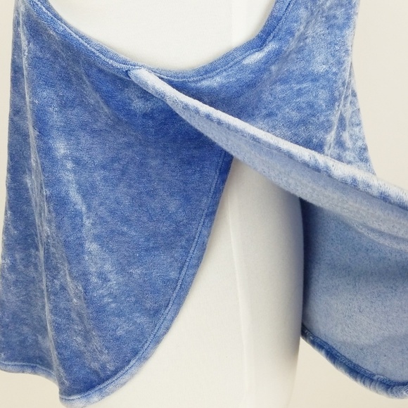 Intimately Free People Womens Top Sz M Blue Velour - Picture 3 of 6